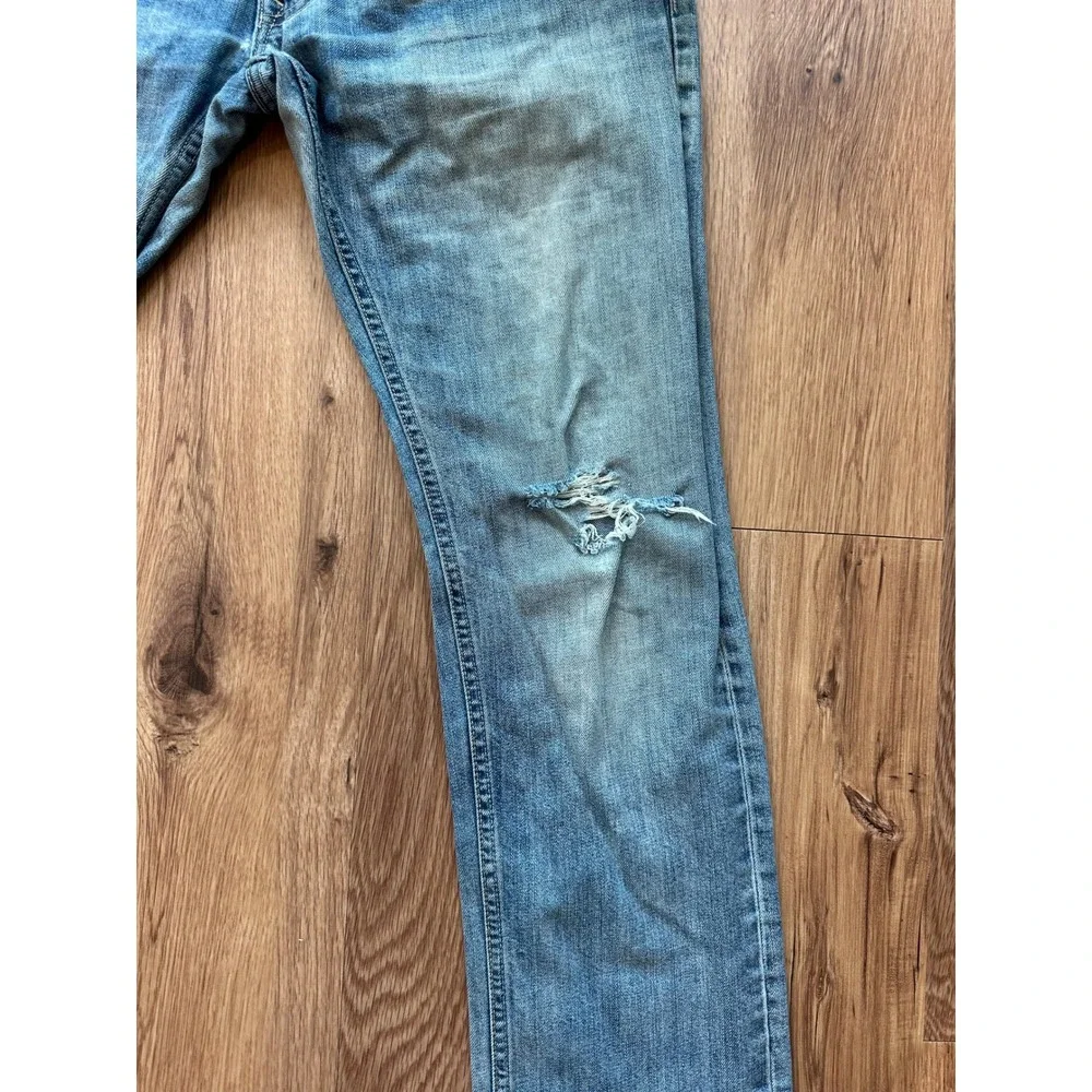 Banana Republic Vintage Straight Jeans Men's‎ 31x34 Blue Distressed 100% Cotton